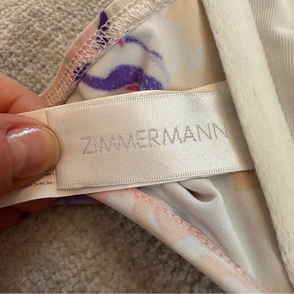 Zimmermann Women’s Floral One Shoulder Bikini Top (Size 10/12) - Picture 8 of 11